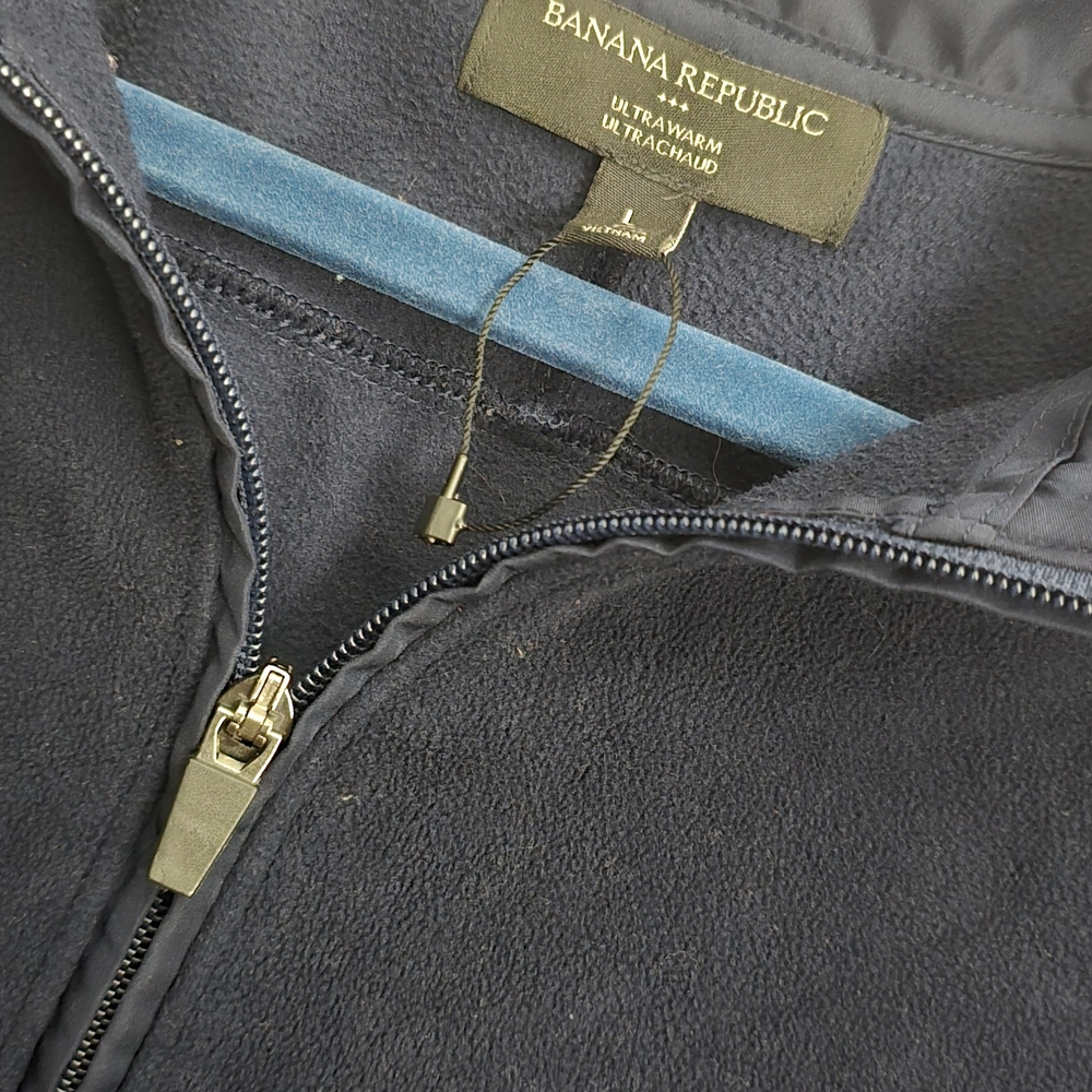 Banana Republic Men's Zip-Up Blue Sweater - Picture 2 of 4